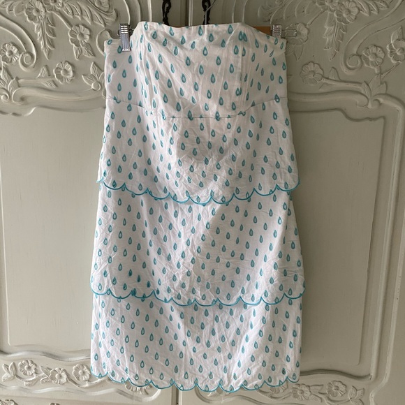 Lilly Pulitzer Strapless Blue Eyelet Dress 10 - Picture 3 of 5
